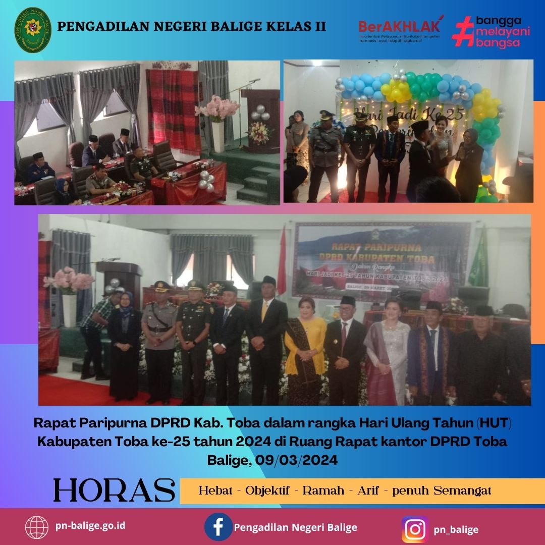 RAPAT PARIPURNA HUT KAB. TOBA KE 25